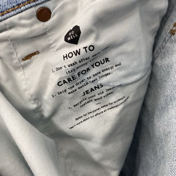 Madewell Stovepipe Jeans 32 T Light Wash High Rise Stretch And Flex - Picture 8 of 11